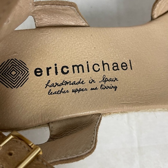 Eric Michael Lupa New Wedge Sandal Espadrille Resortwear Travel Coastal Suede - Picture 8 of 11